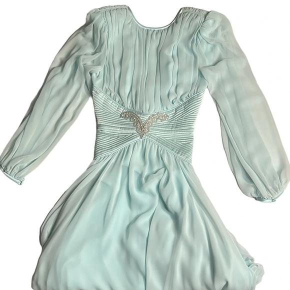 BETTY RUBIN 🇨🇦 sheer maxi dress sateen,pleated,evening,glam,feminine,romantic EC - Picture 14 of 14